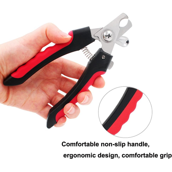 Професійний інструмент для стрижки кігтів домашніх тварин: триммер, кусачки, ножиці, нержавіюча сталь, з блокуванням та пилочкою (L)