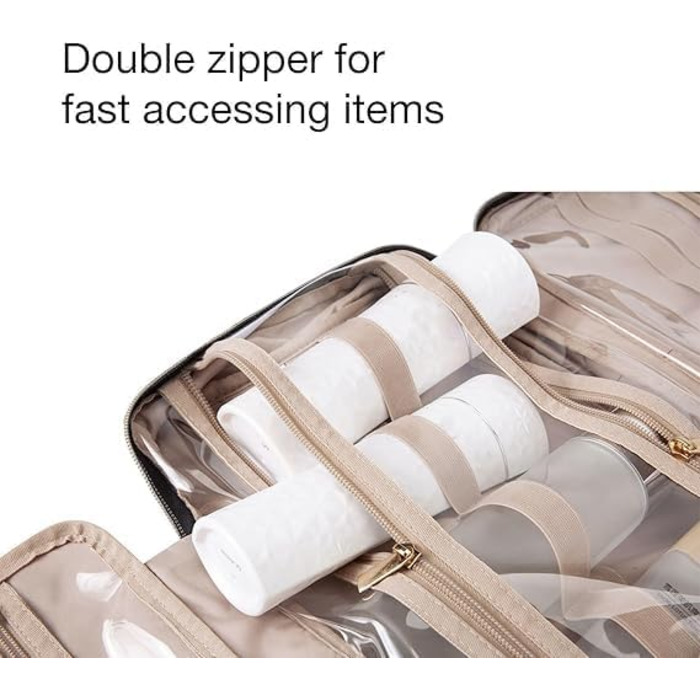 Чоловіча/Жіноча косметичка-органайзер для подорожей з прозорим відділенням, для зберігання косметики та туалетних аксесуарів, чорного кольору