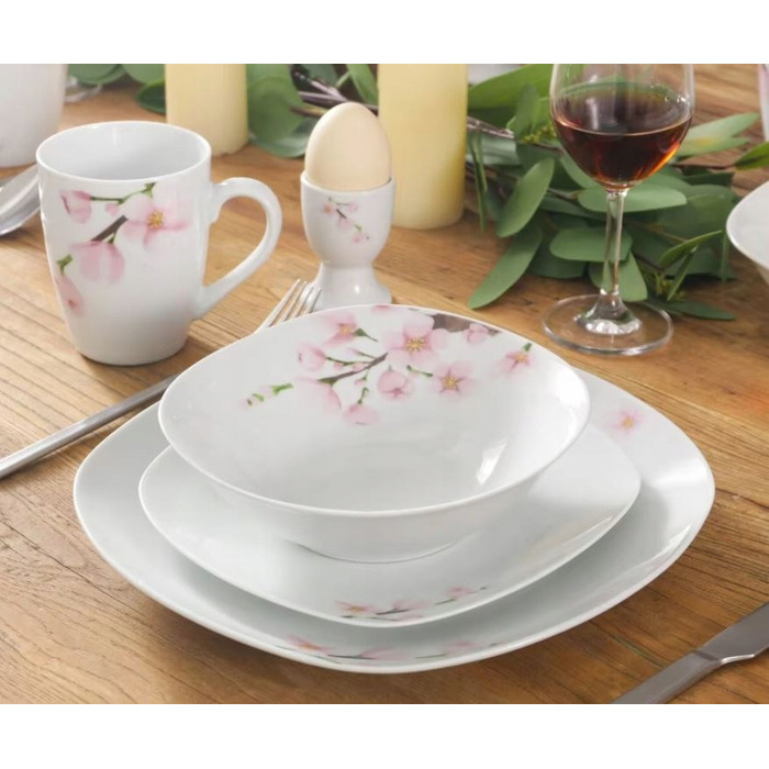 Обідній сервіз VEWEET ANNIE, порцеляновий набір на 12 осіб, 100 предметів
