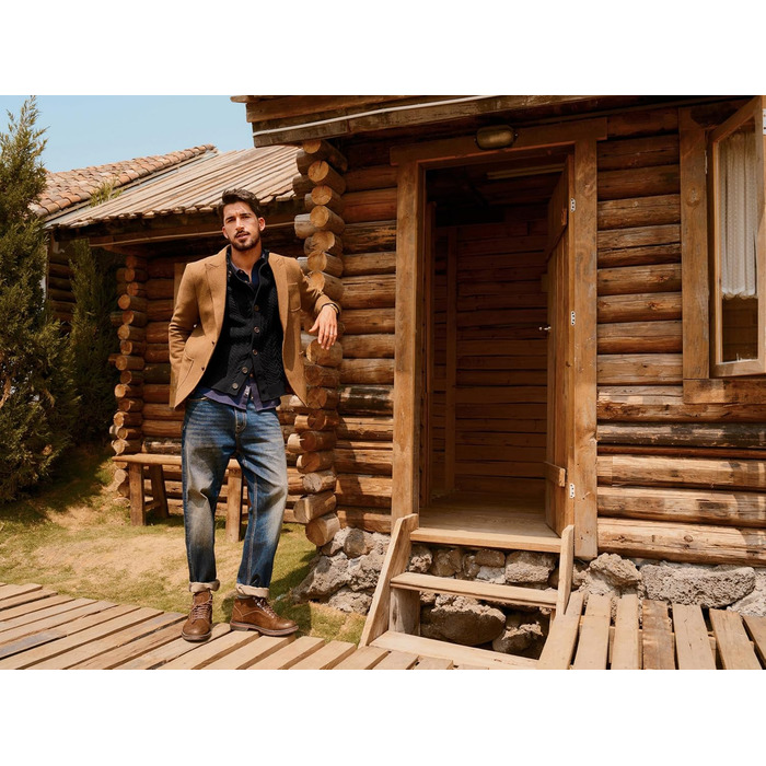 Кардиган чоловічий PJ PAU JONES з косими візерунками, на ґудзиках, грубий трикотаж (L, Чорний)