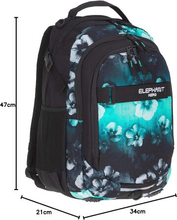 Рюкзак дитячий Elephant HERO SIGNATURE Flower, блакитно-чорний градієнт