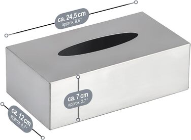 Коробка для серветок з нержавіючої сталі Com-Four® - настінний диспенсер для серветок (сріблястий)