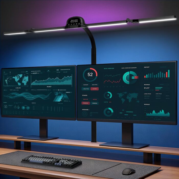 Світлодіодна настільна лампа на монітор (скрінбар) LED з RGB підсвіткою, 120 см, регулювання яскравості