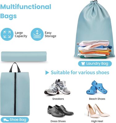 Органайзери для валізи Prezon, набір 10 шт., легкі, для подорожей, блакитно-зелені