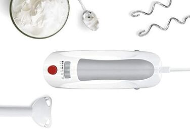 Ручний міксер Bosch MFQ3540: 2 вінчики, 2 гаки для тіста, пюрірувач, 5 швидкостей, 450 Вт, білий