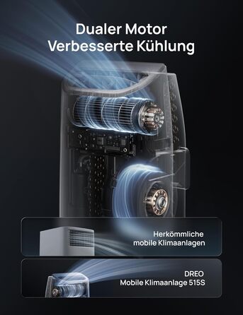 Портативний кондиціонер DREO 10000 BTU з охолодженням без дренажу, керуванням через додаток/голос/пульт, таймером 24 год та функцією вентилятора та осушувача повітря, AC515S