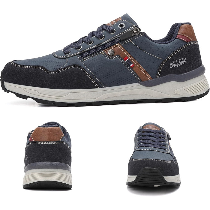 ARRIGO BELLO Кросівки для чоловіків: зручні, легкі, з блискавкою, для активного відпочинку та прогулянок. Розміри 41-46 (синій, 45 EU).