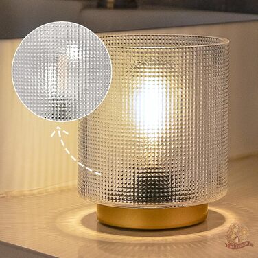 Бездротова настільна лампа з таймером, вінтажний дизайн, скло, LED, для дому та вулиці, сірий колір, розмір L