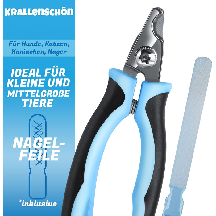Ножиці для догляду за кігтями маленьких собак, котів та дрібних тварин BluePet | Кусачки для кігтів з пилочкою | Кусачки для кігтів блакитні | Догляд за кігтями