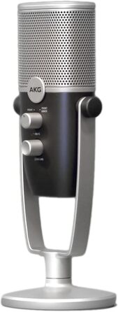 AKG Ara USB-C конденсаторний мікрофон для подкастів, відео, геймінгу та стрімінгу, синьо-сріблястий
