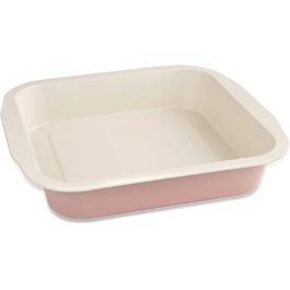 Форма для випічки Dr. Oetker Springform Ø 20 см з плоскою основою, кругла, Modern Baking - Retro Design, керамічно посилена преміум-антипригарне покриття (рожева/кремова), 1 шт. (форма для брауні 28 x 26 см)