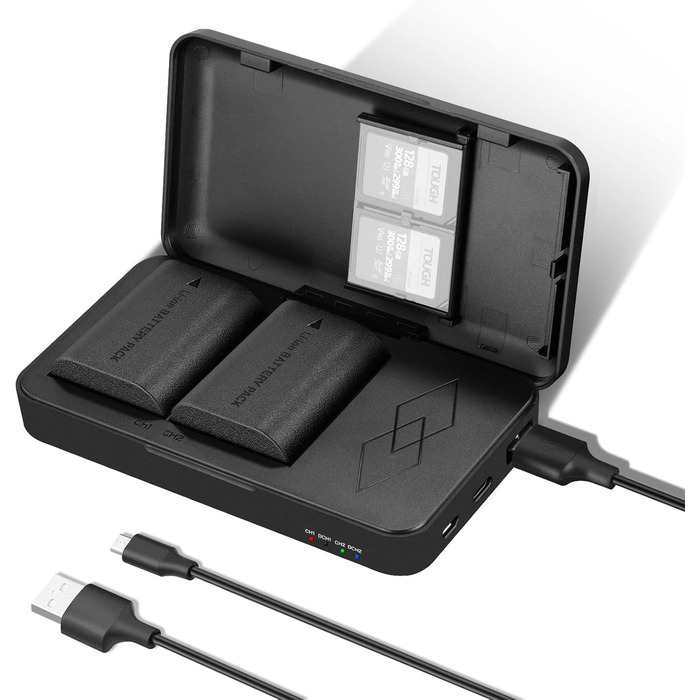 Запасний акумулятор NEEWER 2280mAh (2 шт.) з USB-зарядним пристроєм для Sony ZV-E10II, A9III, A7CII, ZV-E1, A7III, A7IV, FX3, FX30, A6700, A1, A7C, A7CR, A7RIV, A7RV, A7SIII, A9II (LP-E6)