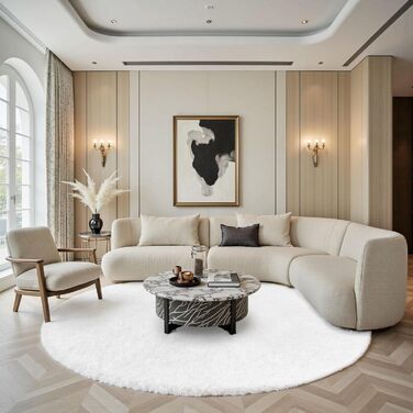 Килимок для вітальні Sour Lemon, 60 x 120 см, сірий, для спальні, миючий, нековзний, пухнастий, з бахромою