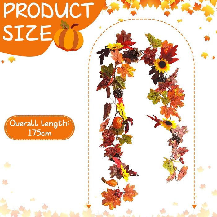 Прикраса оселі на осінь: гірлянда з 30 LED-ліхтариків, 3 метри, для дому та вулиці, листя, осінній декор, прикраса вікон, кімнатні рослини, День подяки, декор для осені