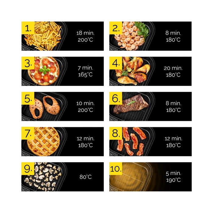 Аерофритюрниця Yoer 6L Air Fryer 1700W: 12 програм + сепаратор