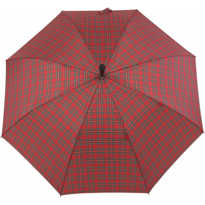 iX-brella Folding Umbrella with Adjustable Height and Wooden Handle - Red Checkered Small