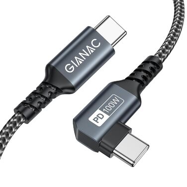 Кабель USB-C на USB-C 3м, 100W, 90° з E-Mark для Macbook, iPad, Samsung, Huawei