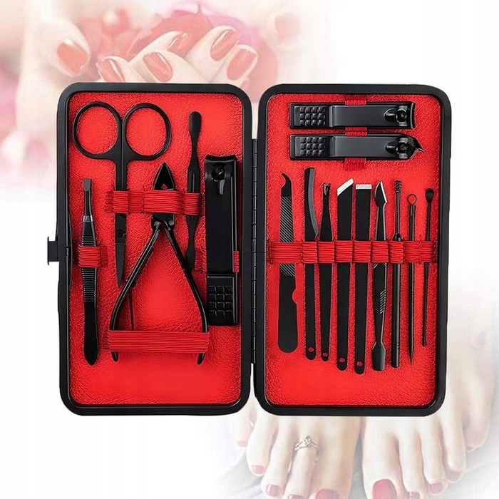 Набір інструментів для манікюру та педикюру (16 предметів), кусачки та обрізачі для нігтів