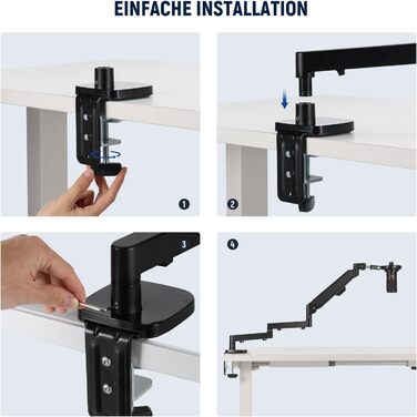 NEEWER Мікрофонний кріплення-тримач MS002 з низьким профілем, 360° обертання, для подкастів, геймінгу, стрімінгу, з каналом для кабелів та серветкою для чищення