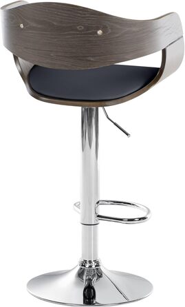 Kingston Adjustable Bar Stool with Faux Leather Seat - Black/Gray