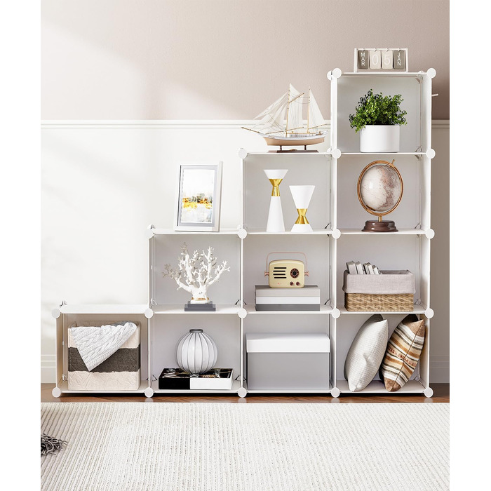 HOOBRO 8-Tier Shoe Rack, Shoe Cabinet, for 32 Pairs of Shoes, 40 x 30 x 30 cm per compartment, narrow, with doors, plastic, for living room, bedroom, hallway, entrance, White EWT28SC01G1 (10 Tiers, 80 x 30 x 150 cm), White)