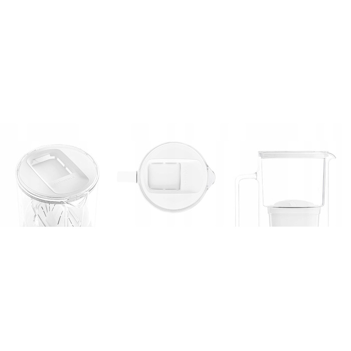 Скляний фільтр-кувшин Wessper D2 BOROSILICATE 3л, білий + фільтр