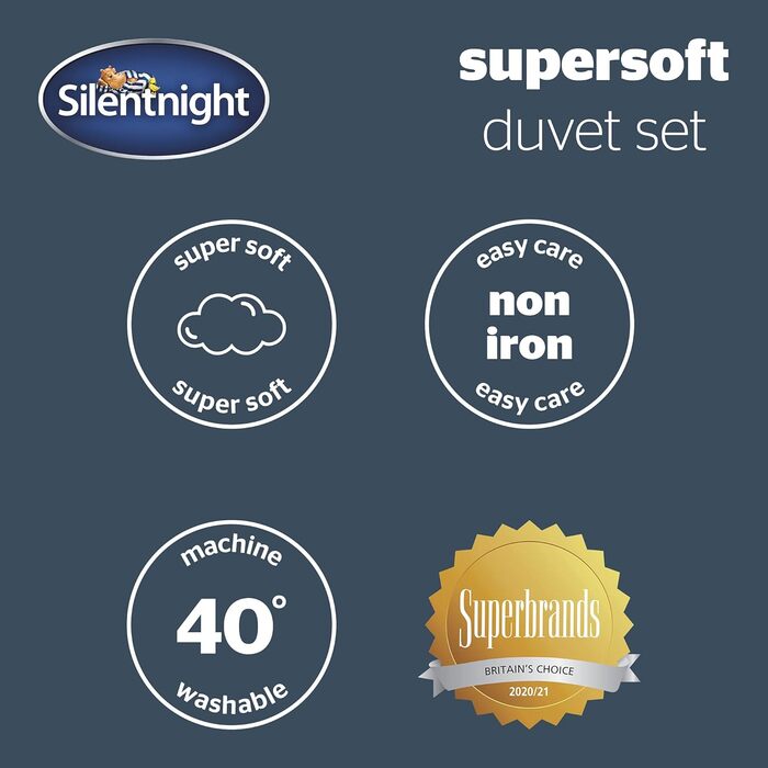 Комплект постільної білизни Silentnight Superweiches, супер м'який, антрацитовий (Super King)