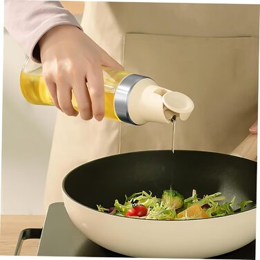 CIYODO Automatic Open and Close Oil Bottle, Auto-Vinegar Bottle, Sauce Bottle, Vinegar and Oil Spout, Sauce Bottle, Sauce Bottles, Vinegar Jar, Clear Vinegar Bottle, Silica Gel White