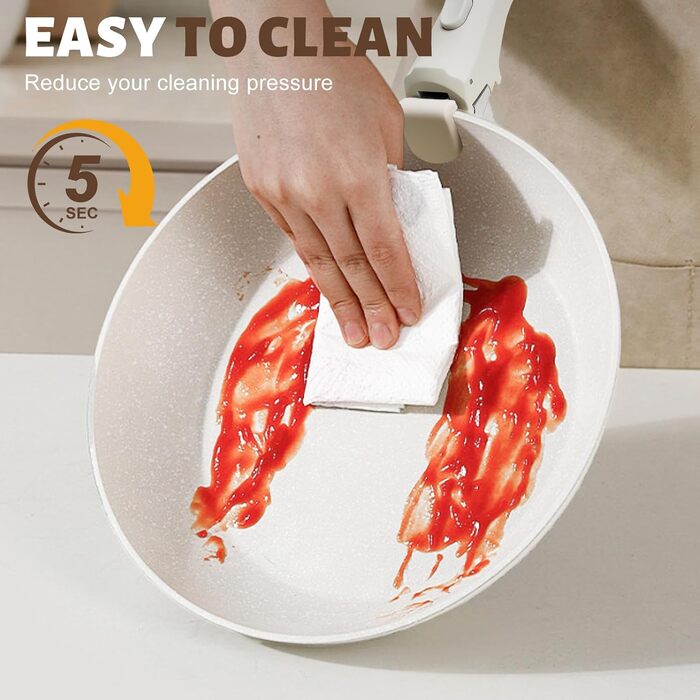 Набір посуду Numola 10 предметів: каструлі та сковорідки з антипригарним покриттям, знімні ручки, керамічний набір посуду для індукційних плит, кемпінгу, сумісний з посудомийною машиною