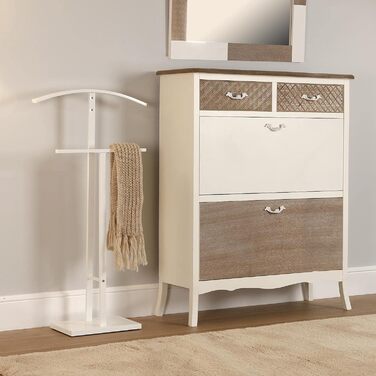 Верстат для одягу Versa Lund: сучасний чоловічий вішак з 2 гачками, 100 x 20 x 52 см, сталь, білий