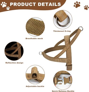 Шлейка для собак, анти-тяга, світловідбиваюча, для середніх та великих собак, регульована, м'яка, дихаюча, для прогулянок та бігу (L) Стиль1-L