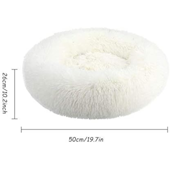 Кругле ліжко для собак та котів, м'яке, плюшеве, 50 см, миється