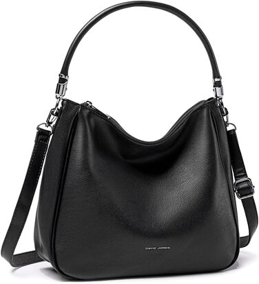 Сумка жіноча David Jones Hobo середнього розміру, чорна - м'яка екошкіра, сумка-шопер з довгими ручками, повсякденна