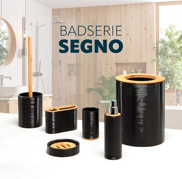 Підставка для мила Bremermann Segno з бамбука та пластику (чорна)