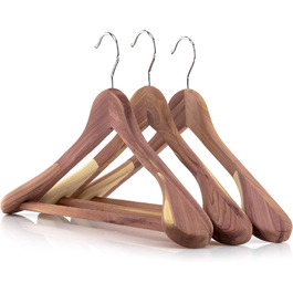 Вішалки для одягу Hangerworld з натурального кедра (3 шт), 45 см, з широкими плечиками для захисту від молі