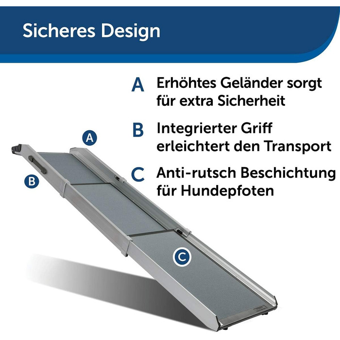 PetSafe Happy Ride Телескопічна рампа для собак, XL, до 136 кг, компактна, нова модель