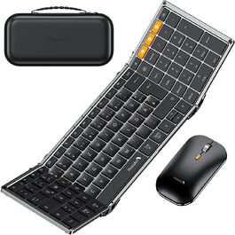 Бездротова клавіатура та миша ProtoArc XKM01, Bluetooth, QWERTZ, для iPad, Tablet, iPhone, Laptop, сірий колір