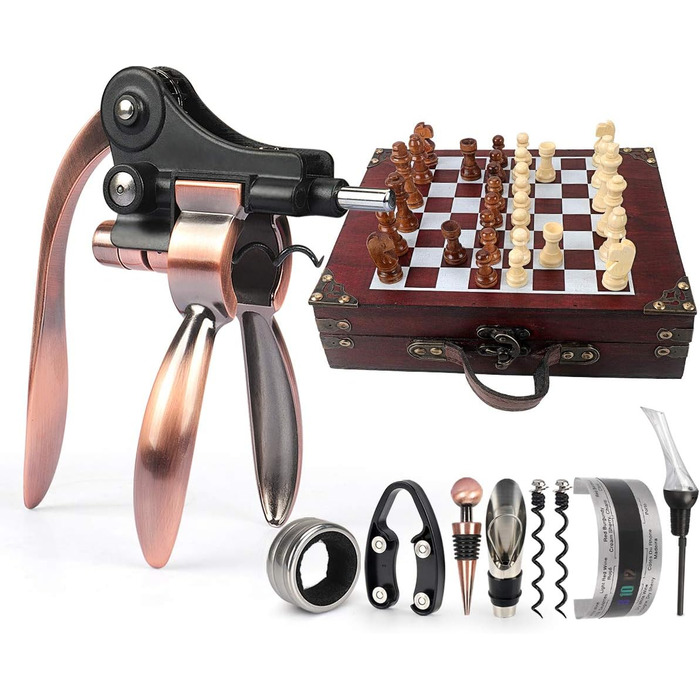 Набір для відкриття вин у дерев'яній коробці, подарунковий, люкс, сомельє, аксесуари для вина