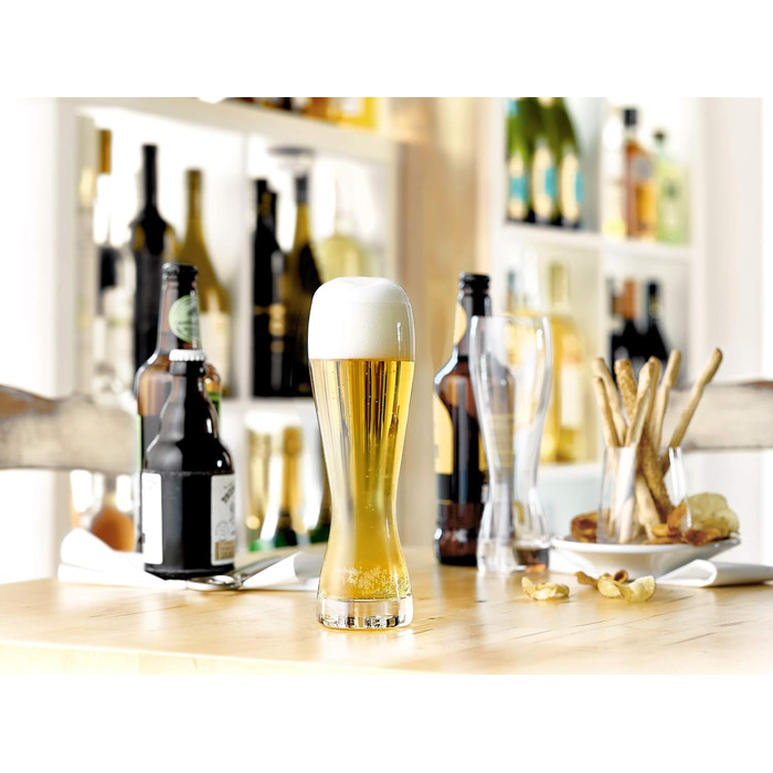 Stölzle Lausitz Wheat Beer Glasses, 6-Piece Set / Wheat Beer Glass, 0.5 Liter / beautifully designed wheat beer glass / 0.5 Liter wheat beer glasses, shatterproof and dishwasher safe