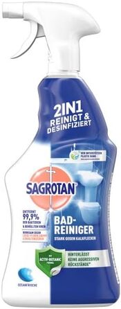 Дезінфікуючий засіб для ванної кімнати Sagrotan Ozeanfrische 2в1 з антибрудним покриттям, спрей, 6 x 750 мл