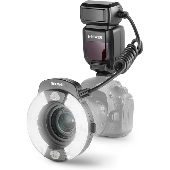 NEEWER RF1-S: Кольцевий спалах для Sony, Canon - 76W, GN15, 5600K, TTL, для макрозйомки та студійного освітлення