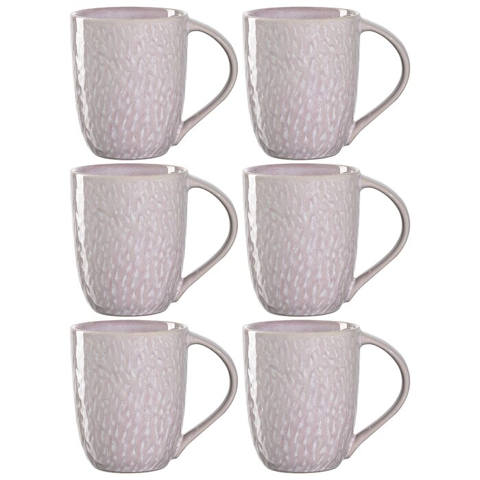 Керамічні чашки Leonardo Matera, 6 шт., сірі, 430 мл, придатні для миття в посудомийній машині та мікрохвильовій печі