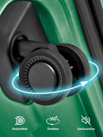 Чемодан середній з жорстким корпусом, розширюваний, 45 x 27 x 66 см, з подвійними колесами та TSA-замком, 3.7 кг, з високоякісного поліпропілену, унісекс, Emerald Green Metallic