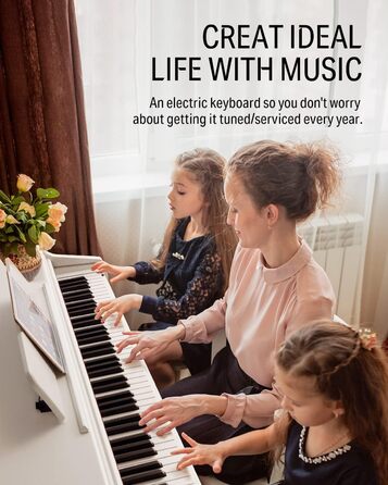 Donner Digitalpiano DDP-100: 88 клавіш, зважена клавіатура, для початківців, комплект з підставкою та адаптером, білий