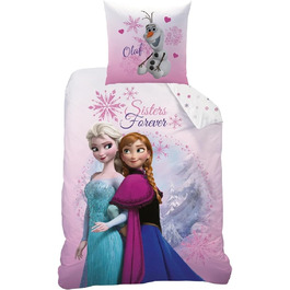 Комплект постільної білизни Disney Frozen/Ice Queen, рожевий, 135x200 см, 80x80 см