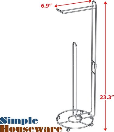 Тримач для туалетного паперу Simple Houseware, підставка для зберігання 3+1 рулон, хромоване покриття, висота 59 см