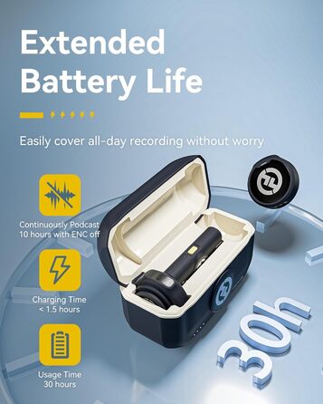 Hollyland Lark M2 бездротовий петличний мікрофон для iPhone 15/16/17 та Android, 300м радіус дії, Hi-Fi звук, шумозаглушення, 30 годин роботи, міні-мікрофон для відео (2TX + USB-C RX + зарядний кейс) USB-C (2TX+1RX) Чорний