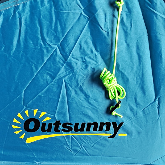 Намет Outsunny Tunnelzelt для 4 осіб - туристичний намет з 2 кімнатами, захистом від ультрафіолету, вікнами, сумкою для перенесення, водовідштовхувальним покриттям 2000 мм, синього кольору | Aosom