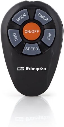 Турбовентилятор Orbegozo TWM 1015 з дистанційним керуванням: 3 режими, дисплей, таймер, 3 швидкості, поворот 80°, 45 Вт, сірий/чорний, 107 см