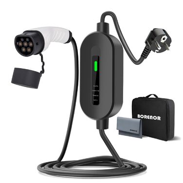 Кабель для зарядки електромобіля Type 2 Schuko 3,7kW, 16A, 5м, для електромобілів та гібридів - чорний